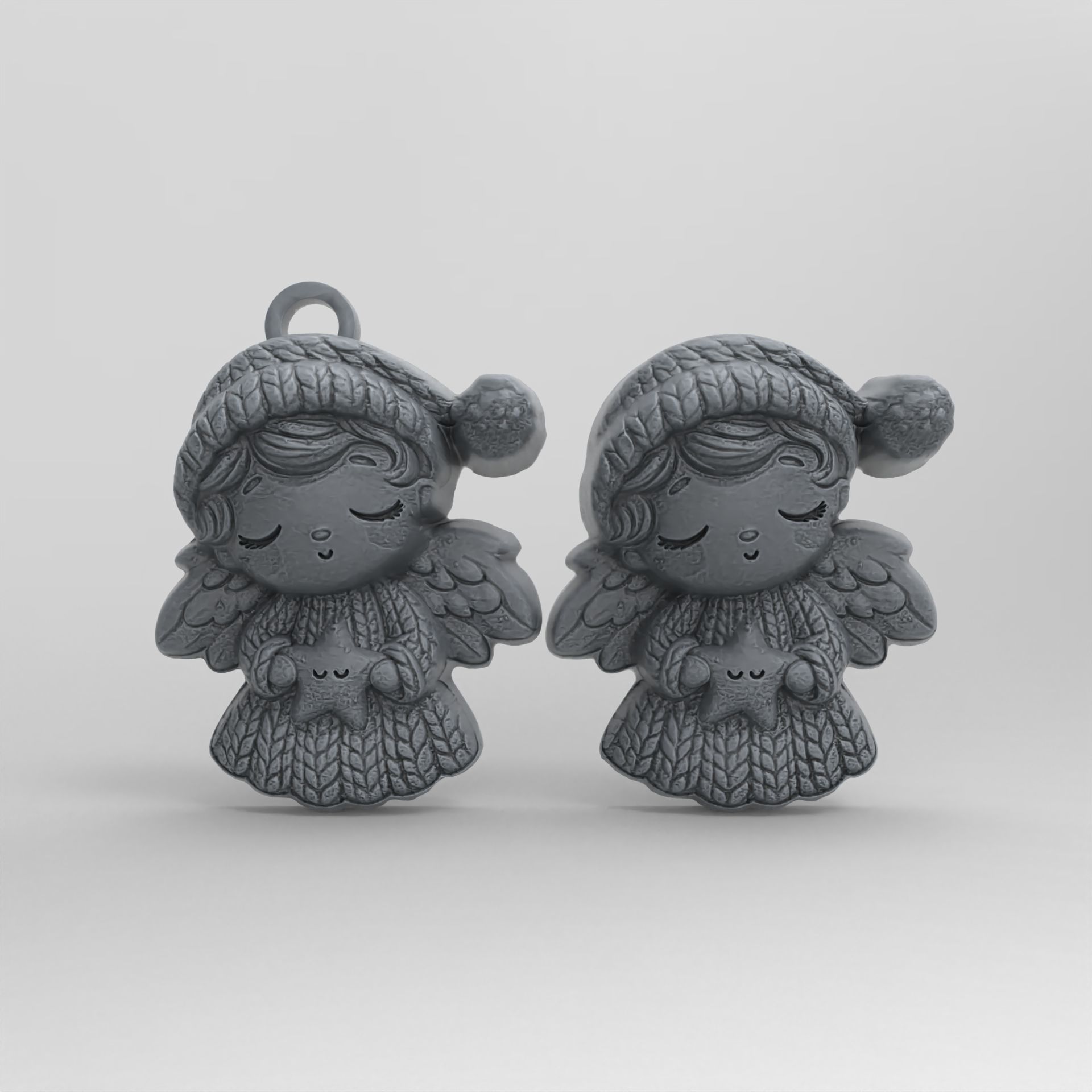 christmas cute angle decor  3D print model_2