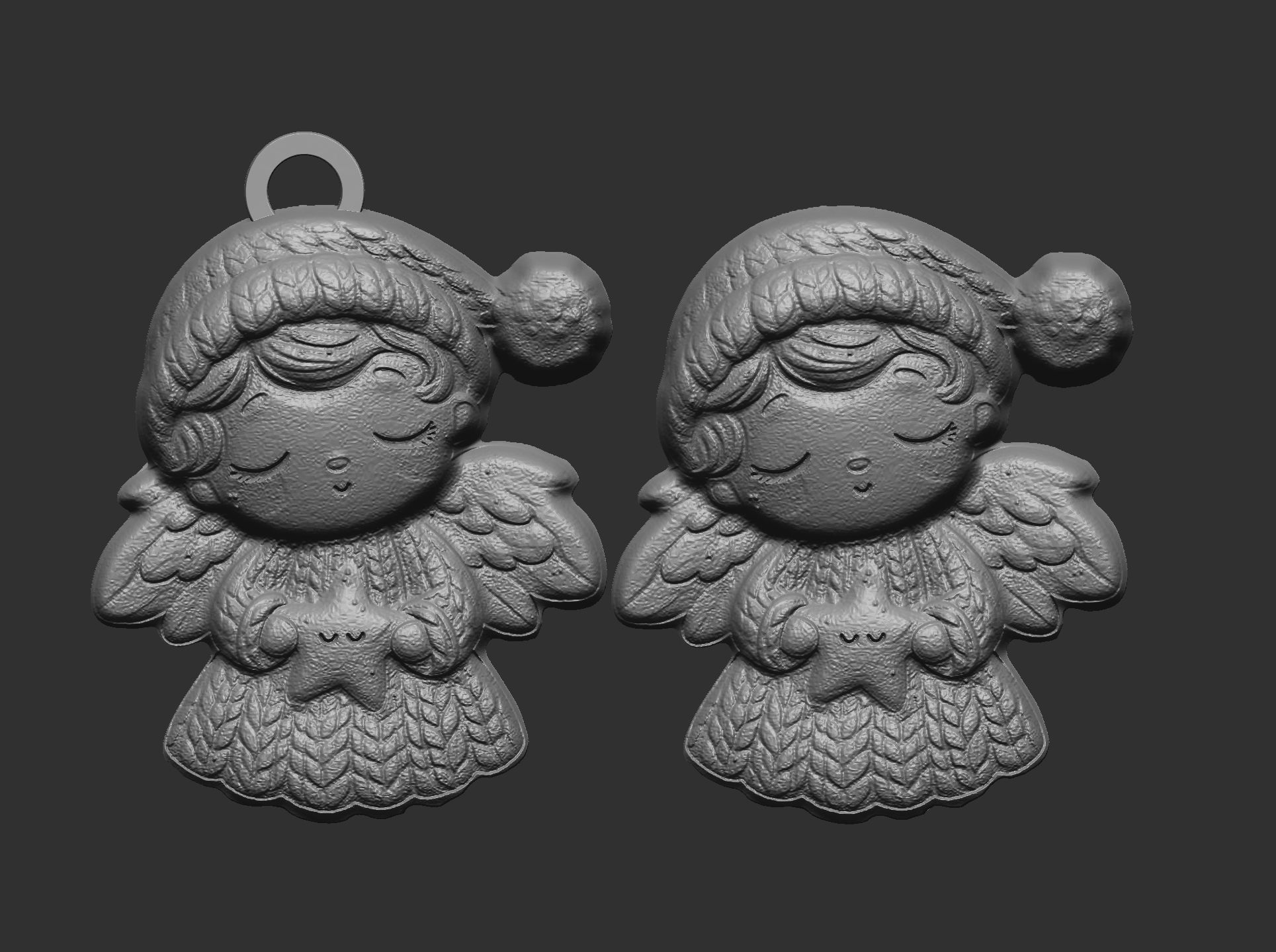 christmas cute angle decor  3D print model_4