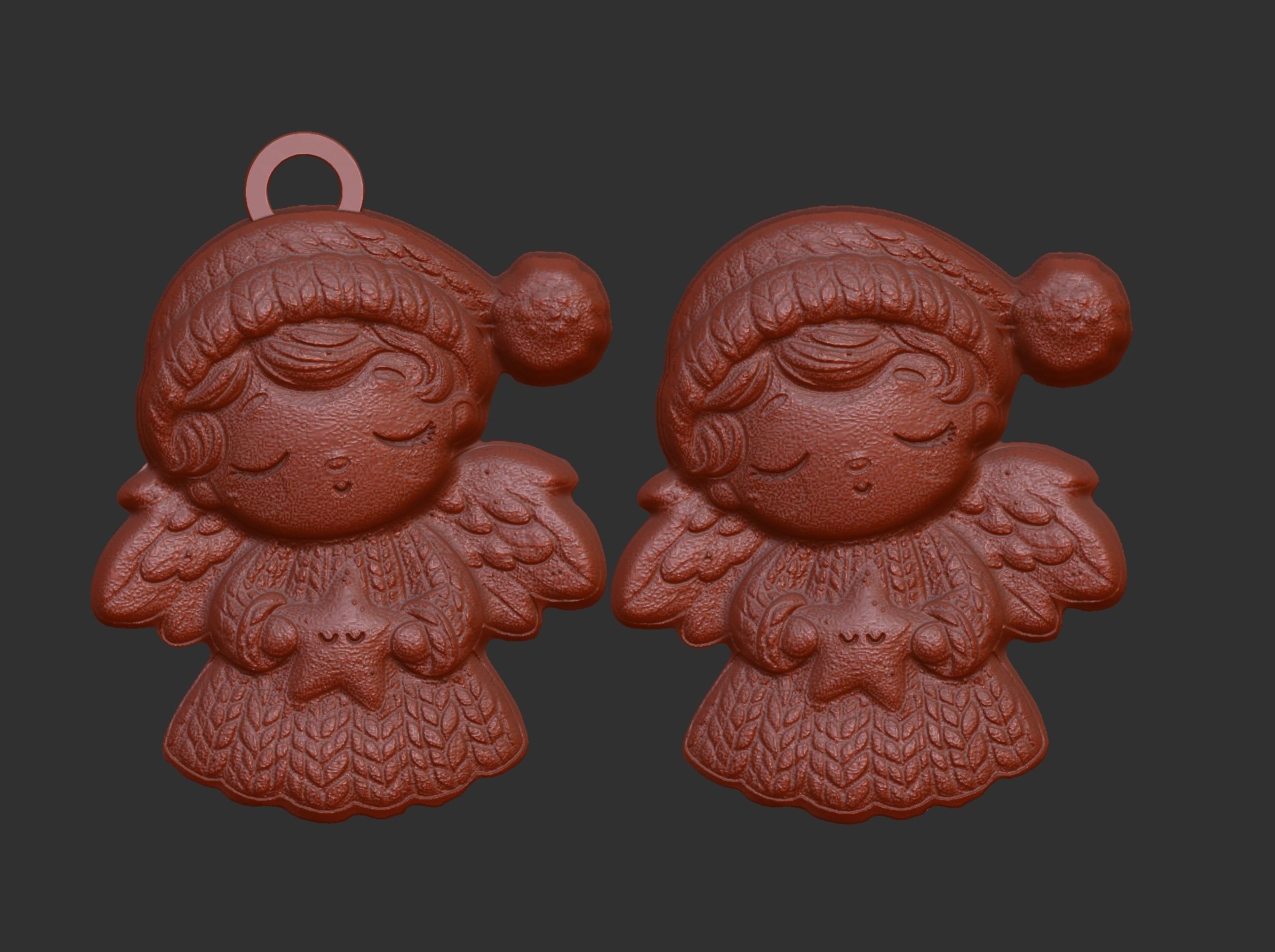 christmas cute angle decor  3D print model_6