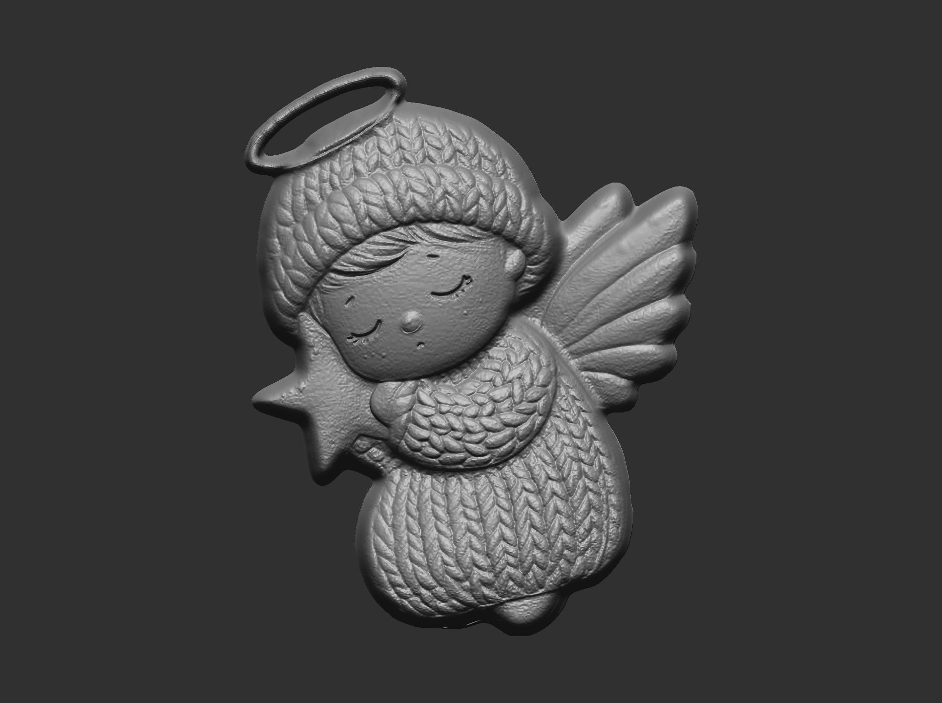 christmas little cute sleeping angel decor  3D print model_4