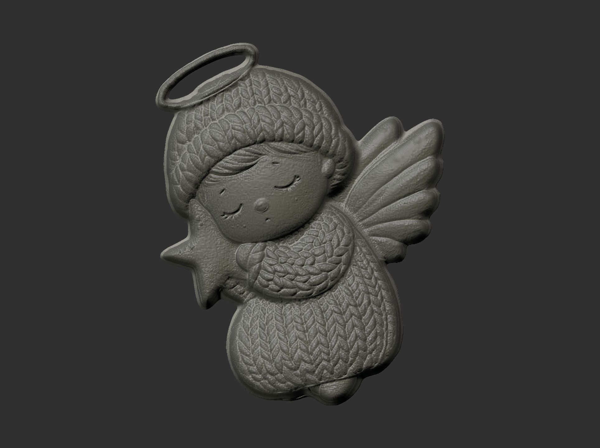 christmas little cute sleeping angel decor  3D print model_3