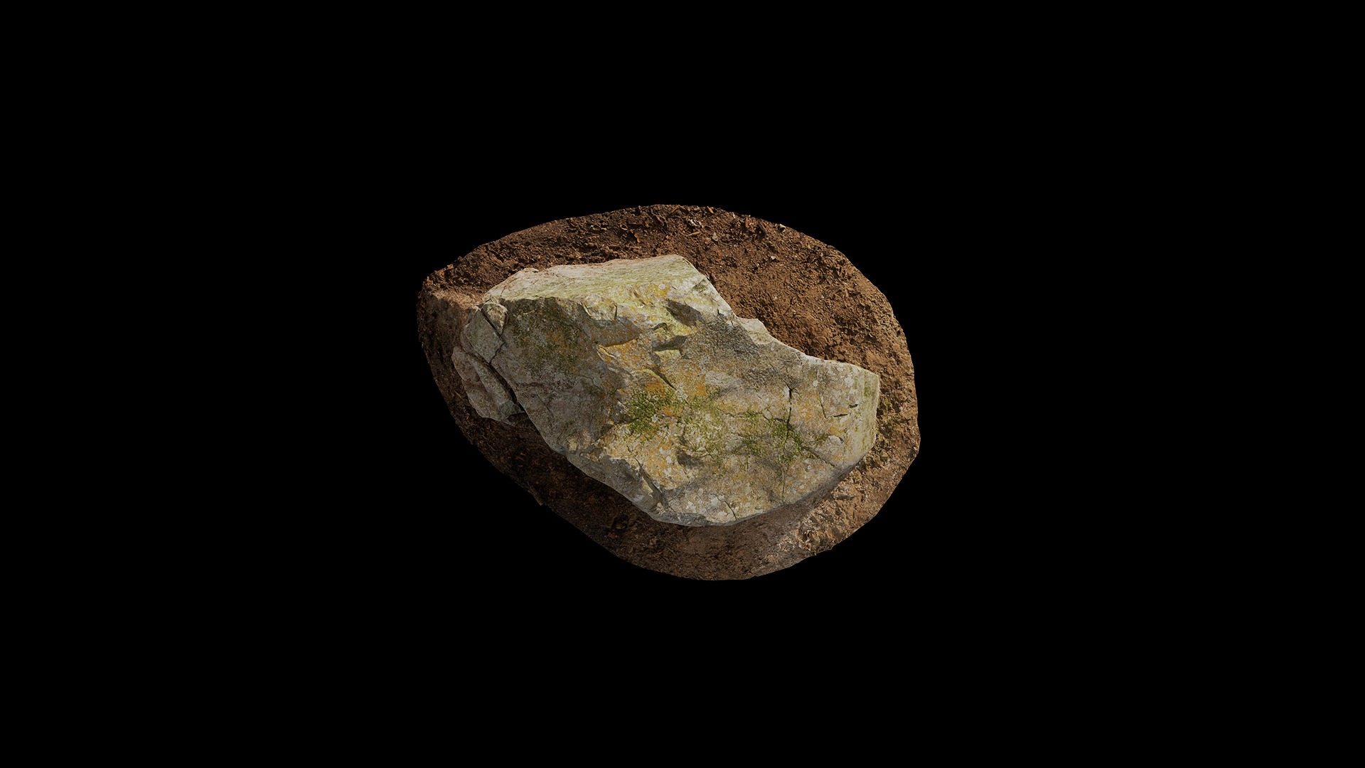 Anydrafts Mossy Rock 16 Low-poly 3D model_5