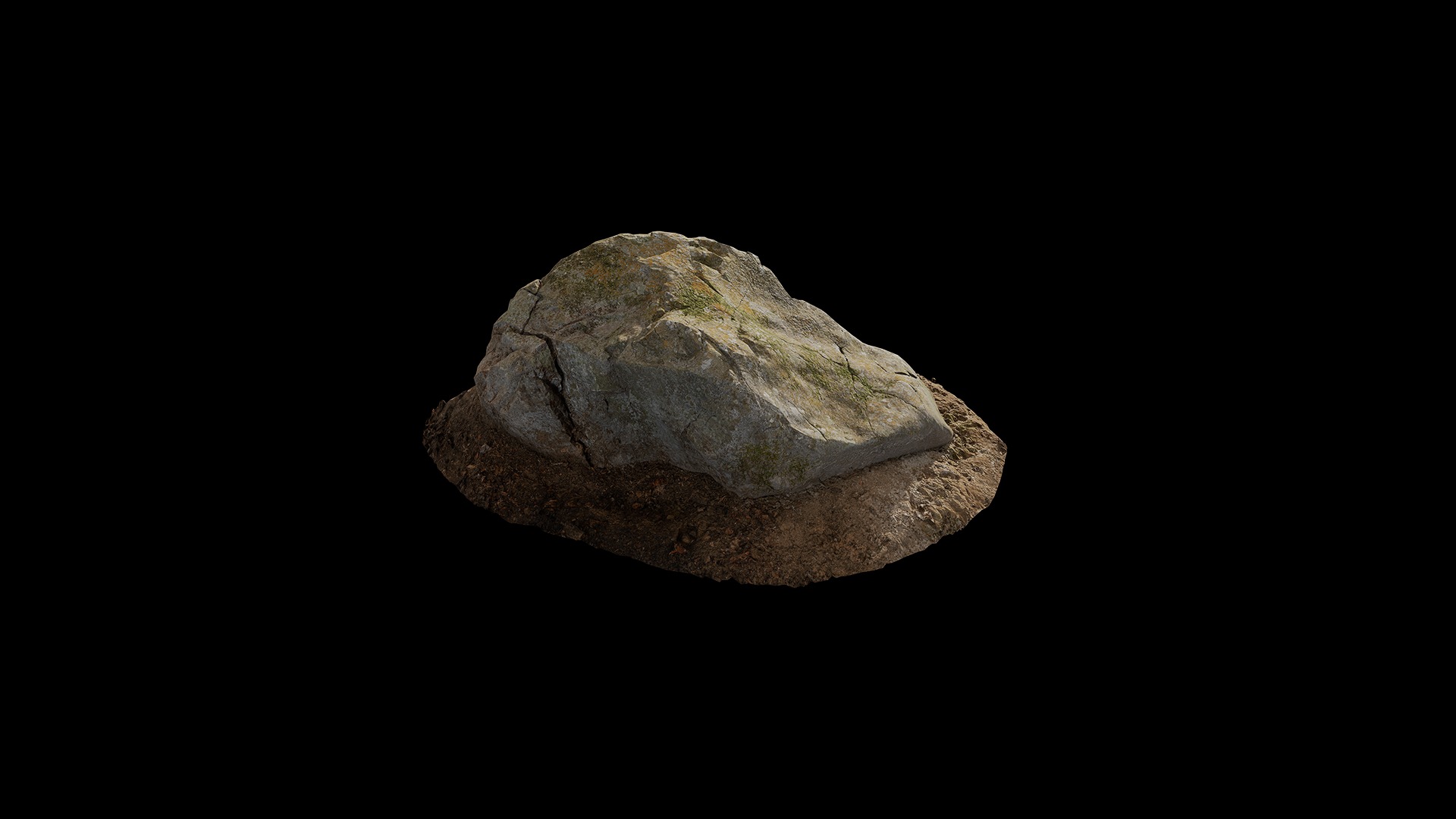 Anydrafts Mossy Rock 16 Low-poly 3D model_1