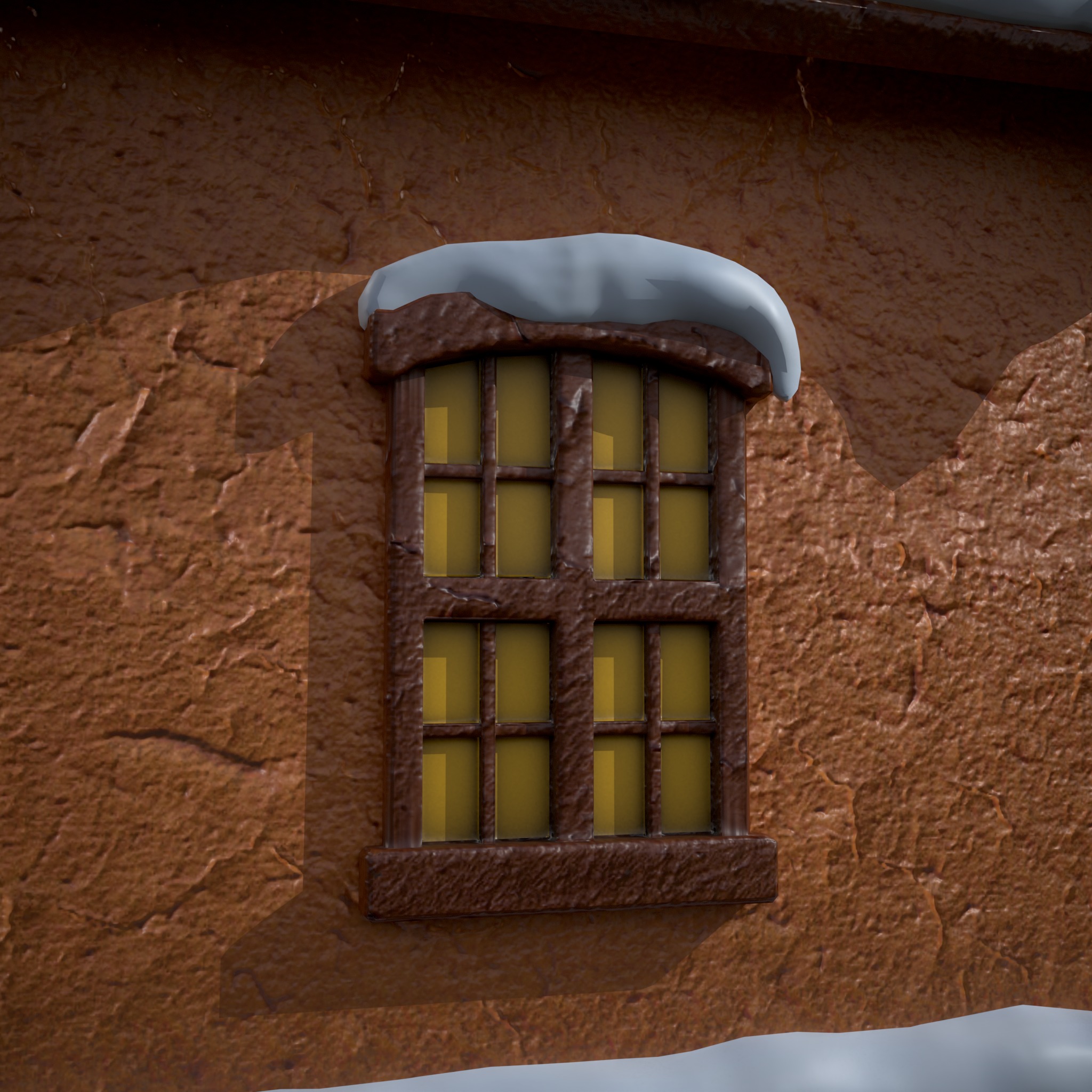 Snowy Gingerbread House Low-poly 3D model_13