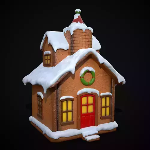 Snowy Gingerbread House