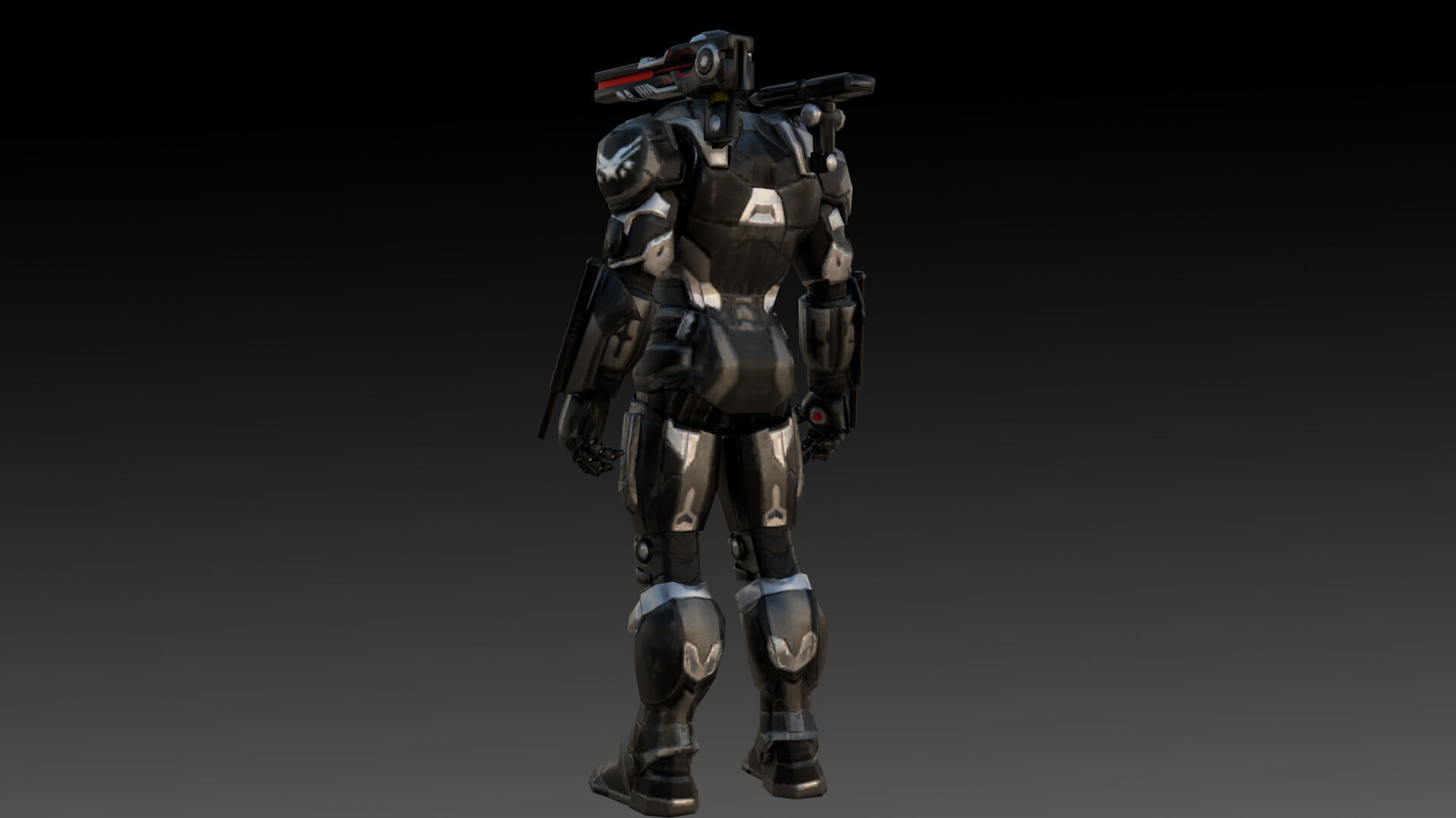 War Machine Marvel 3D Model  High-Quality Rigged Low-poly 3D model_1