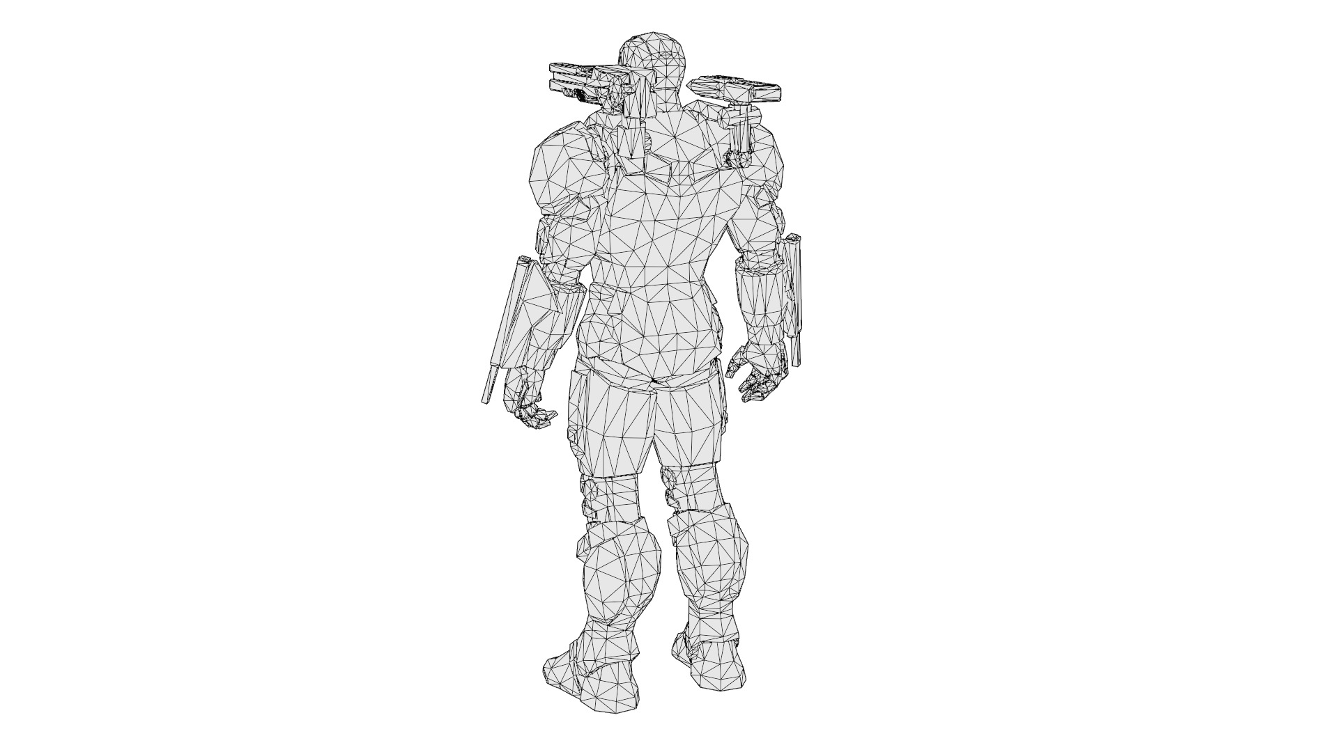 War Machine Marvel 3D Model  High-Quality Rigged Low-poly 3D model_7