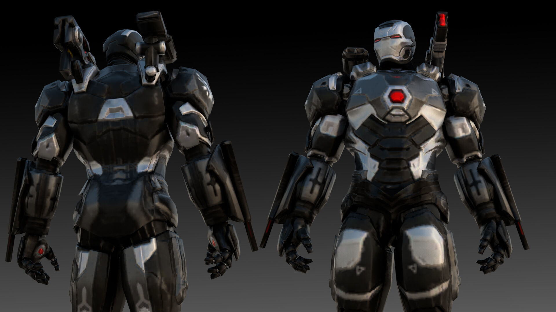 War Machine Marvel 3D Model  High-Quality Rigged Low-poly 3D model_3