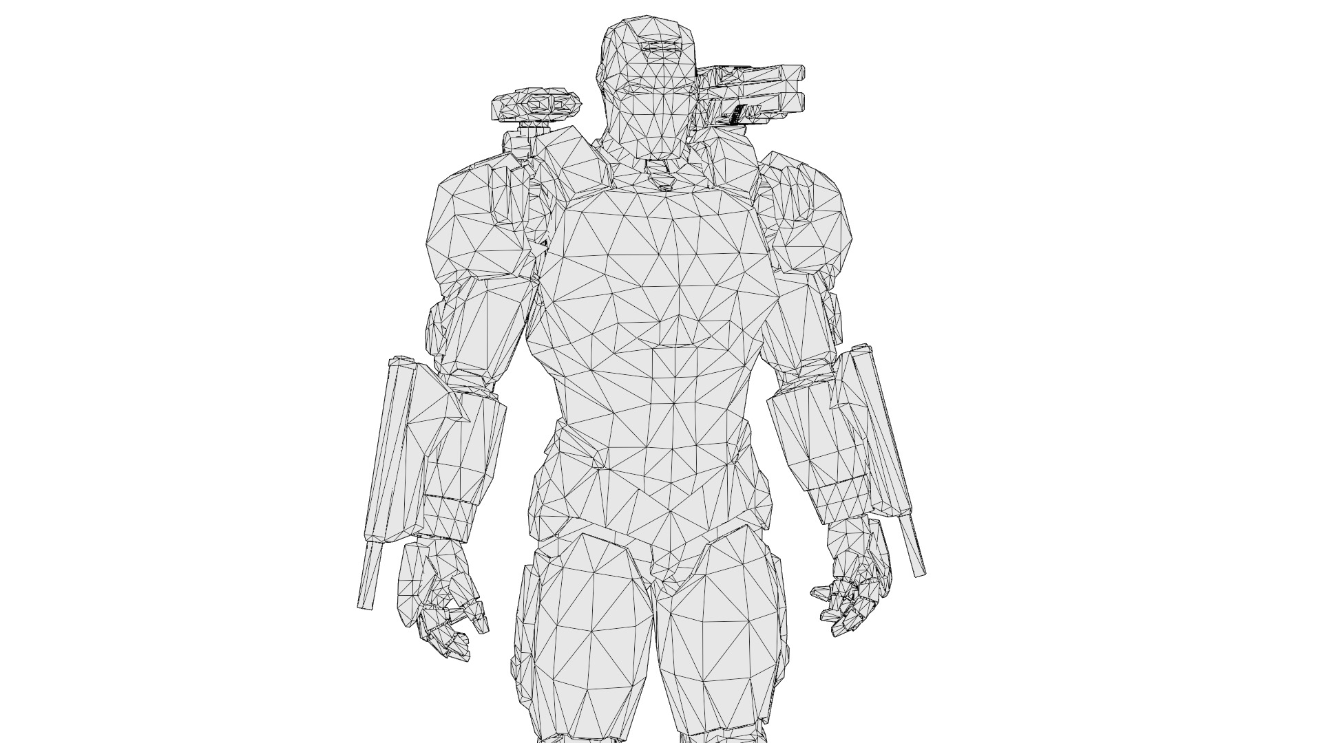 War Machine Marvel 3D Model  High-Quality Rigged Low-poly 3D model_8
