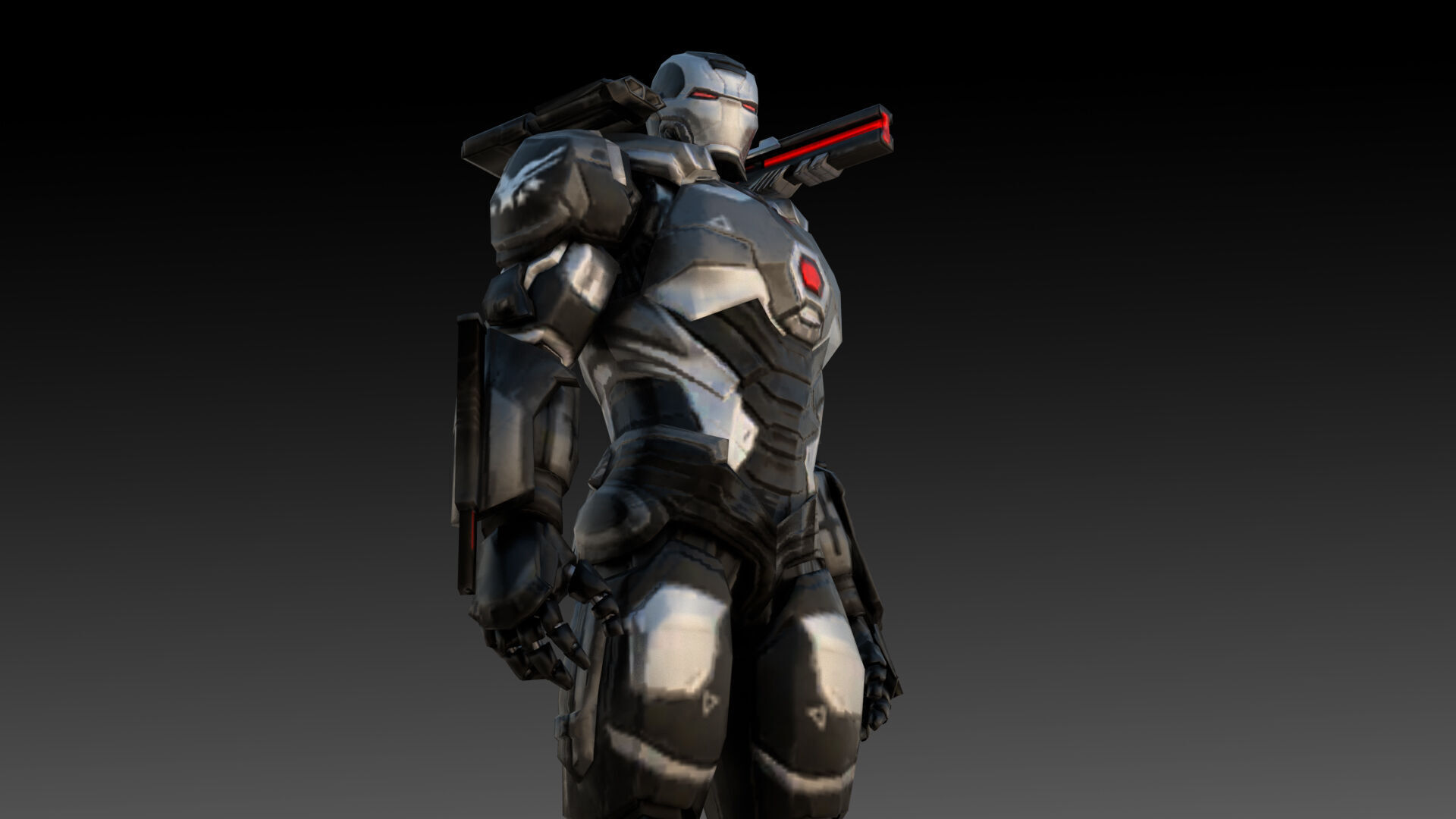 War Machine Marvel 3D Model  High-Quality Rigged Low-poly 3D model_6