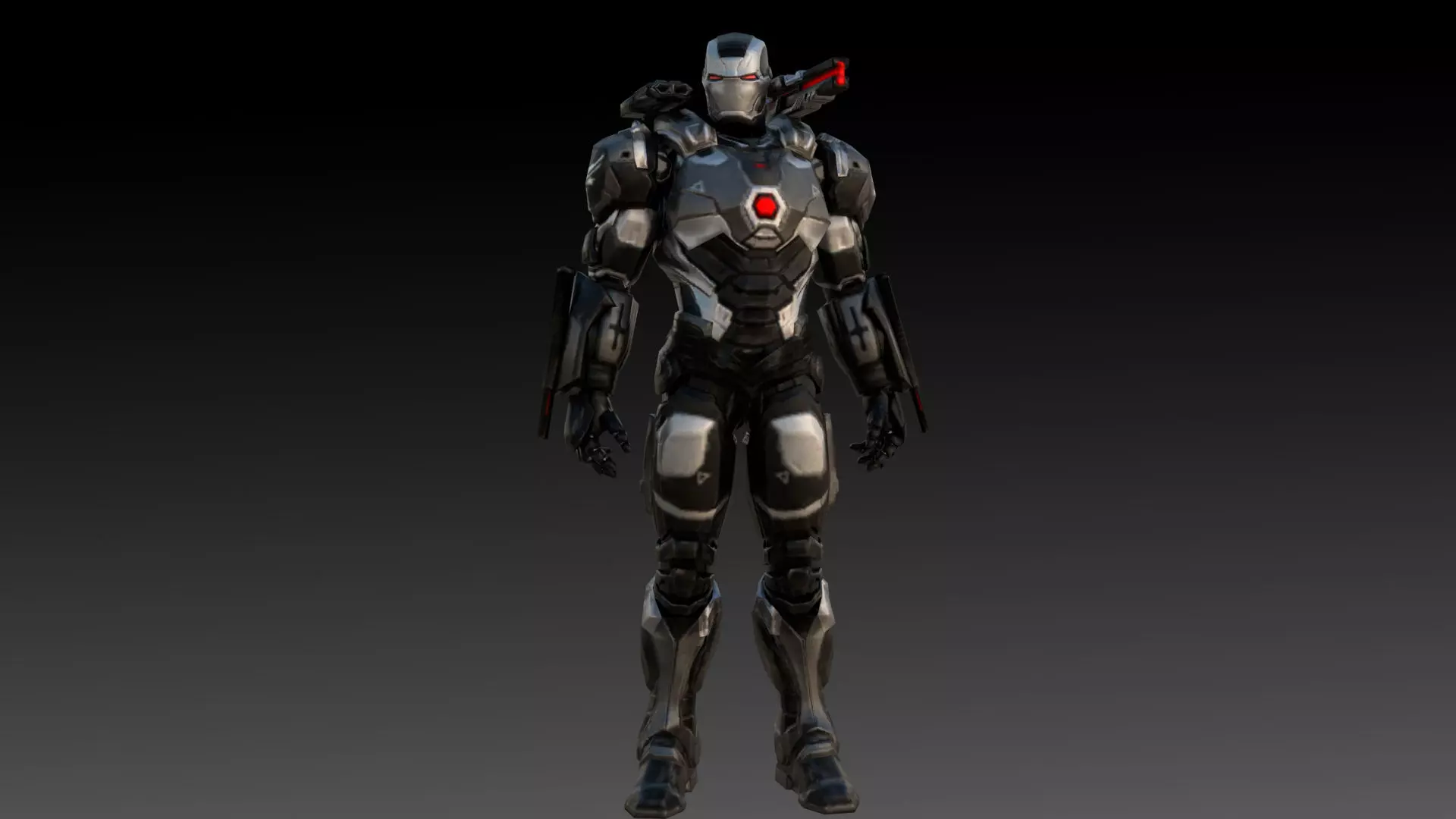 War Machine Marvel 3D Model  High-Quality Rigged Low-poly 3D model_0