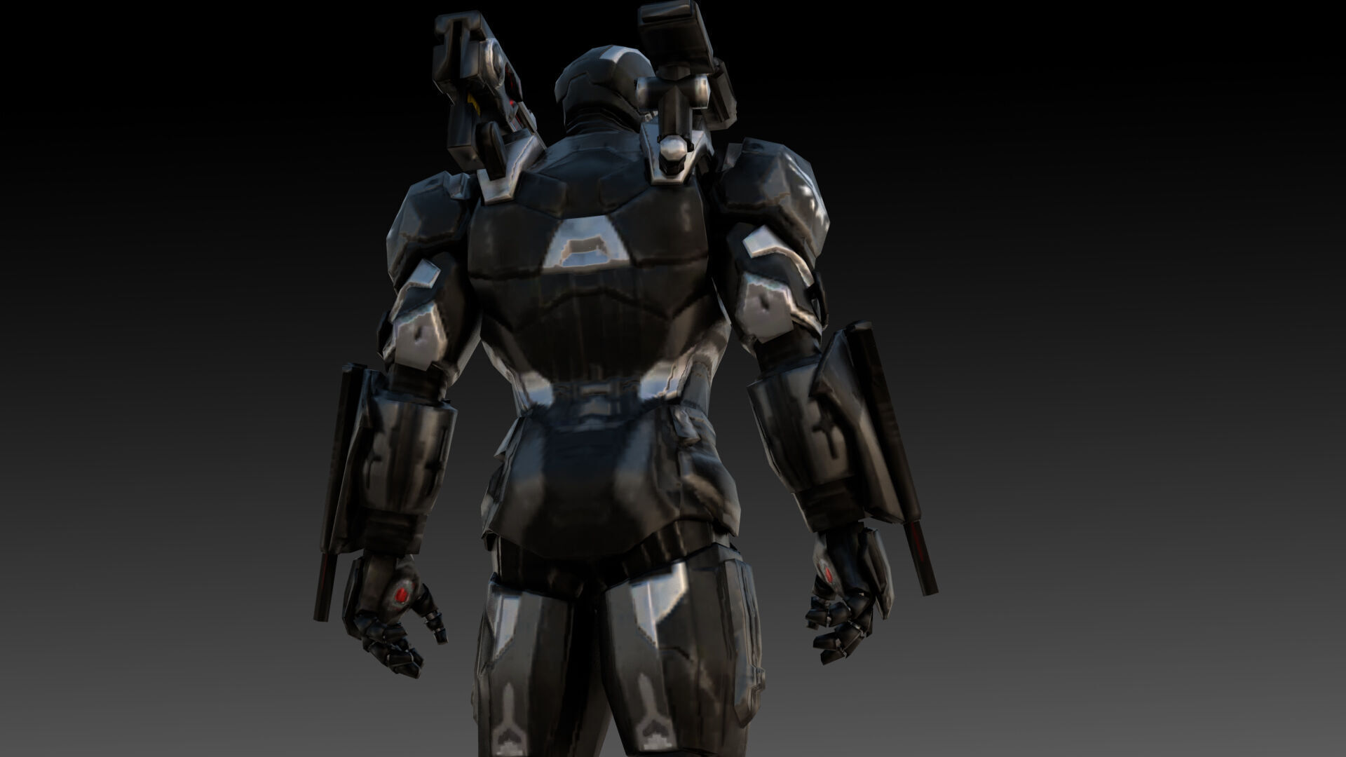 War Machine Marvel 3D Model  High-Quality Rigged Low-poly 3D model_4