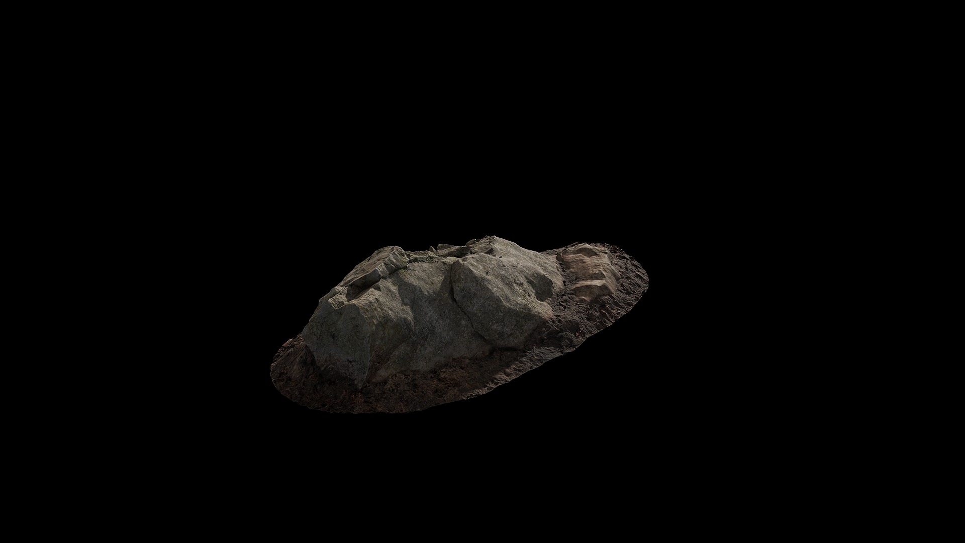 Anydrafts Mossy Rock 19 Low-poly 3D model_4