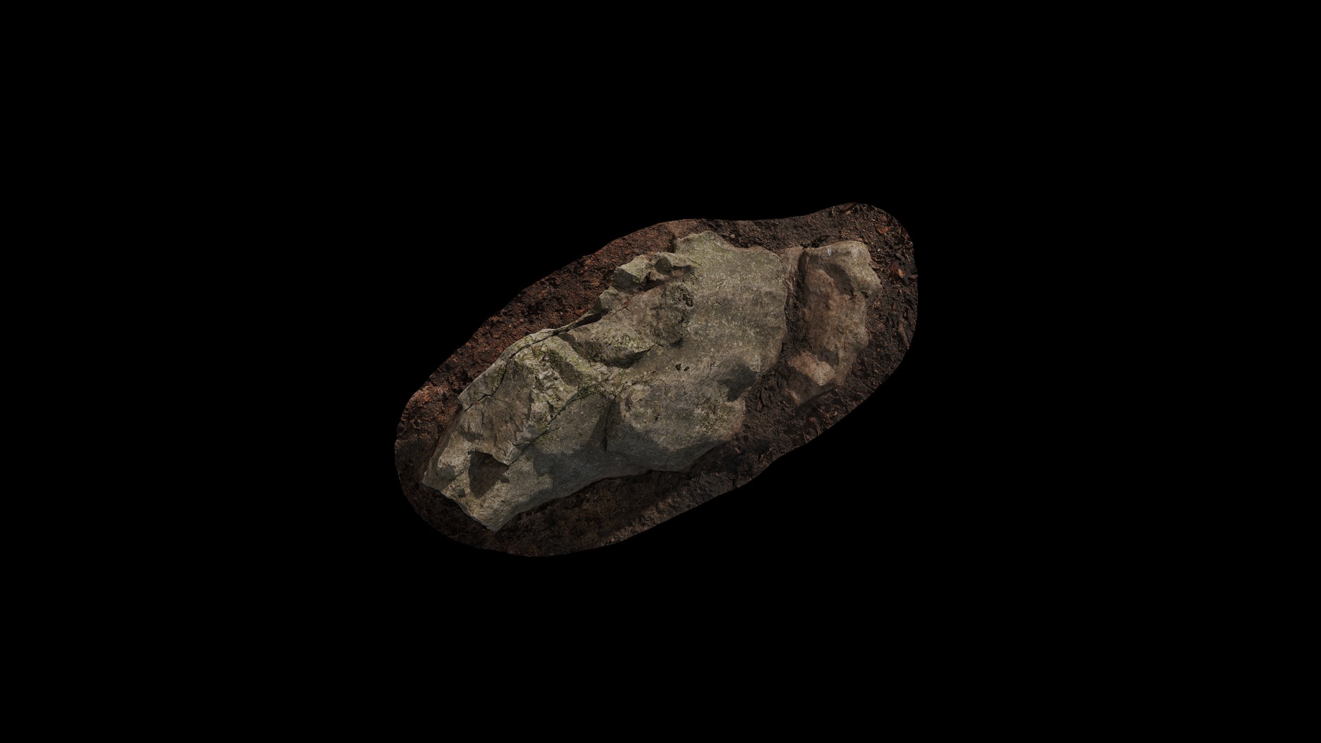 Anydrafts Mossy Rock 19 Low-poly 3D model_6