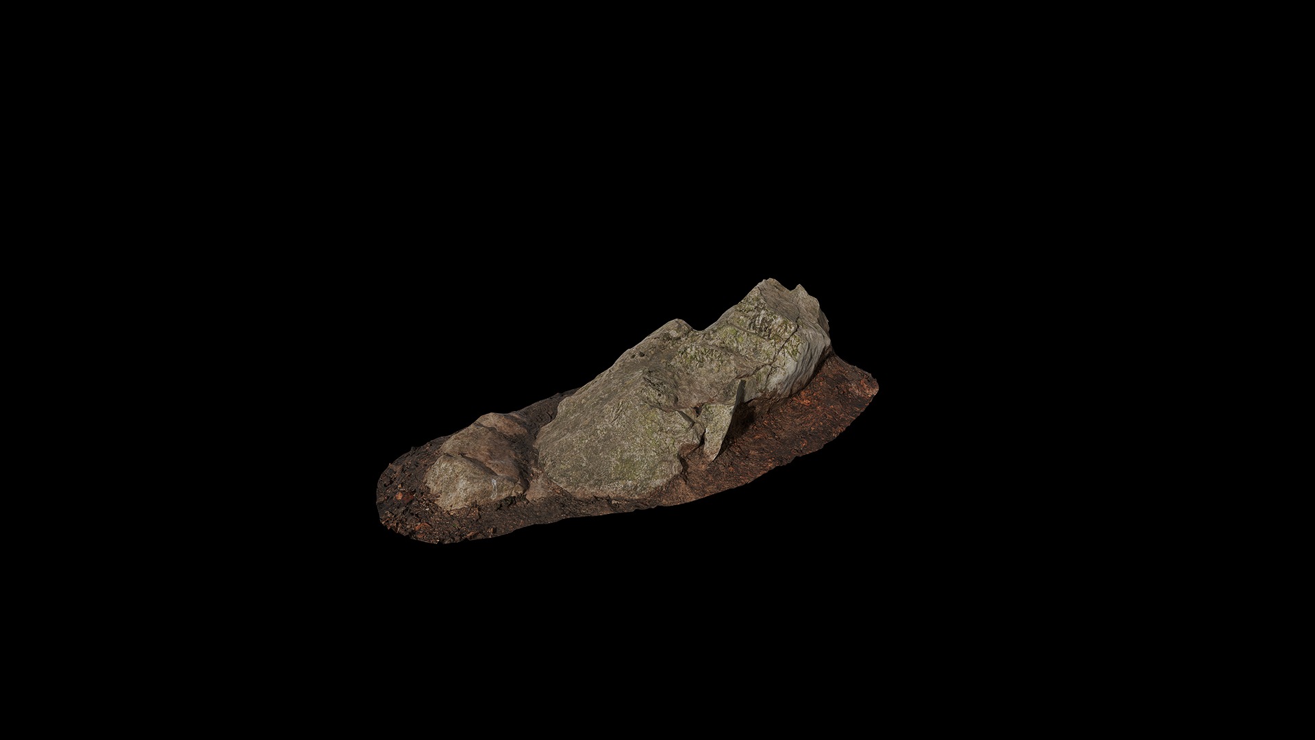 Anydrafts Mossy Rock 19 Low-poly 3D model_1