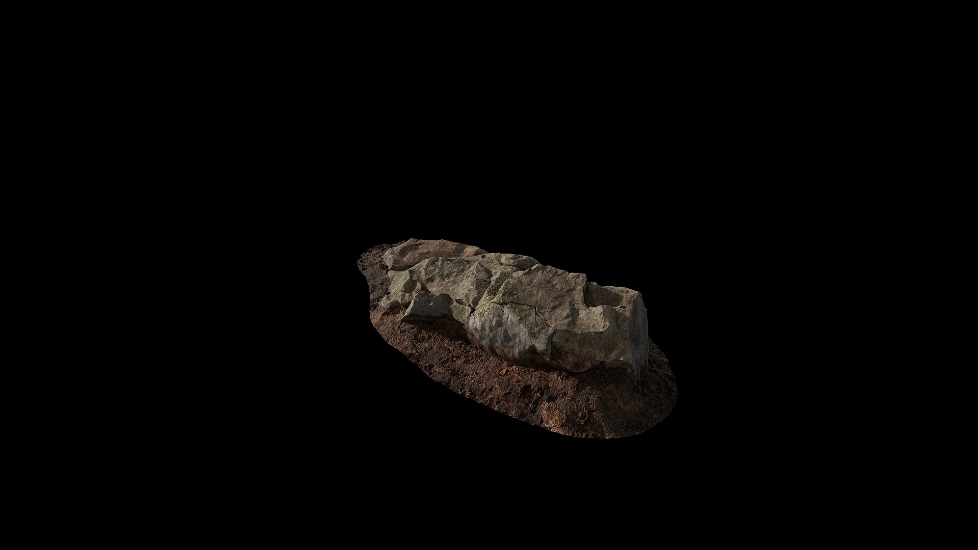 Anydrafts Mossy Rock 19 Low-poly 3D model_7