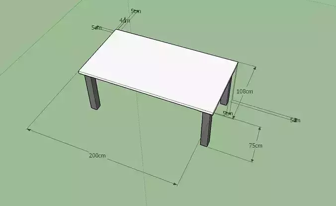 table 200x108x4x79 wood and metal