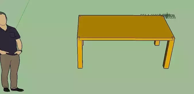 table 200x100x6x80 wood 