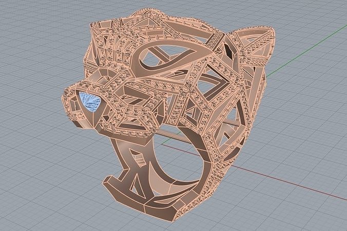 Tiger Leopard Ring 3D print model