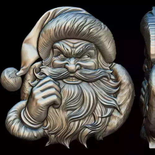 Santa head relief No3 STL file for 3d Printing or CNC
