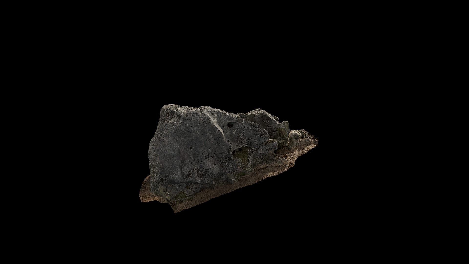 Anydrafts Mossy Rock 24 Low-poly 3D model_1