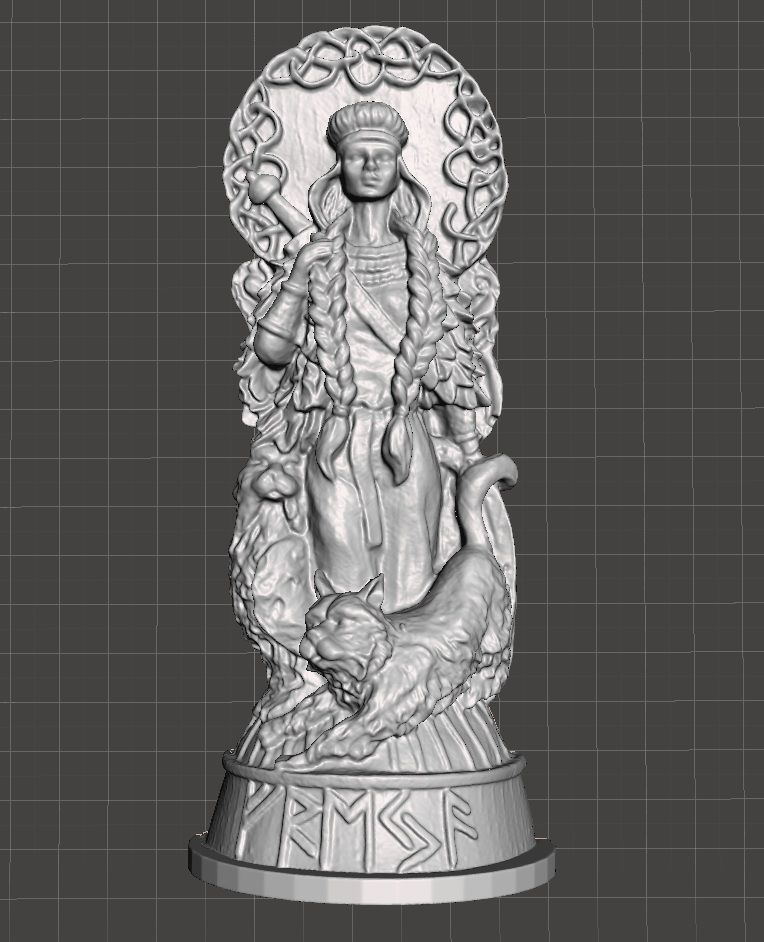 gods of asgard statue freya 3D print model_6