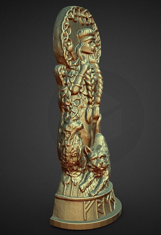 gods of asgard statue freya 3D print model_2