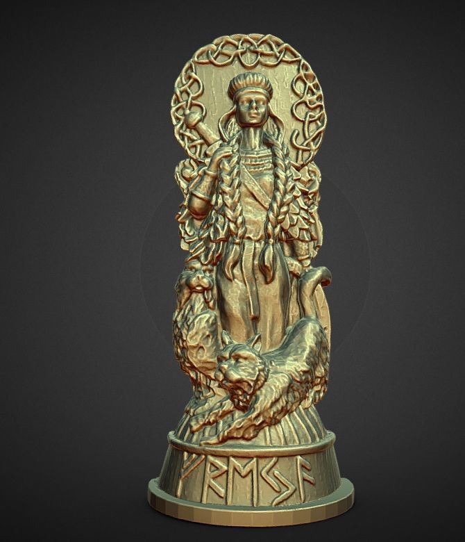 gods of asgard statue freya 3D print model_1