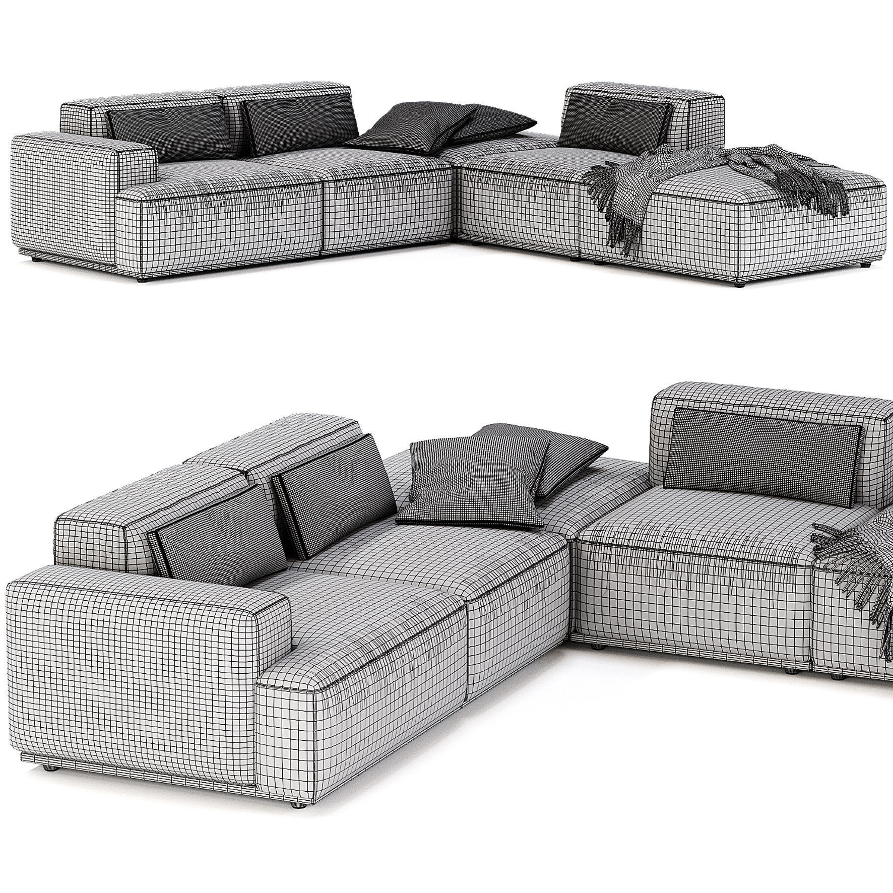 Connect Soft Modular Corner Sofa 3D model_5