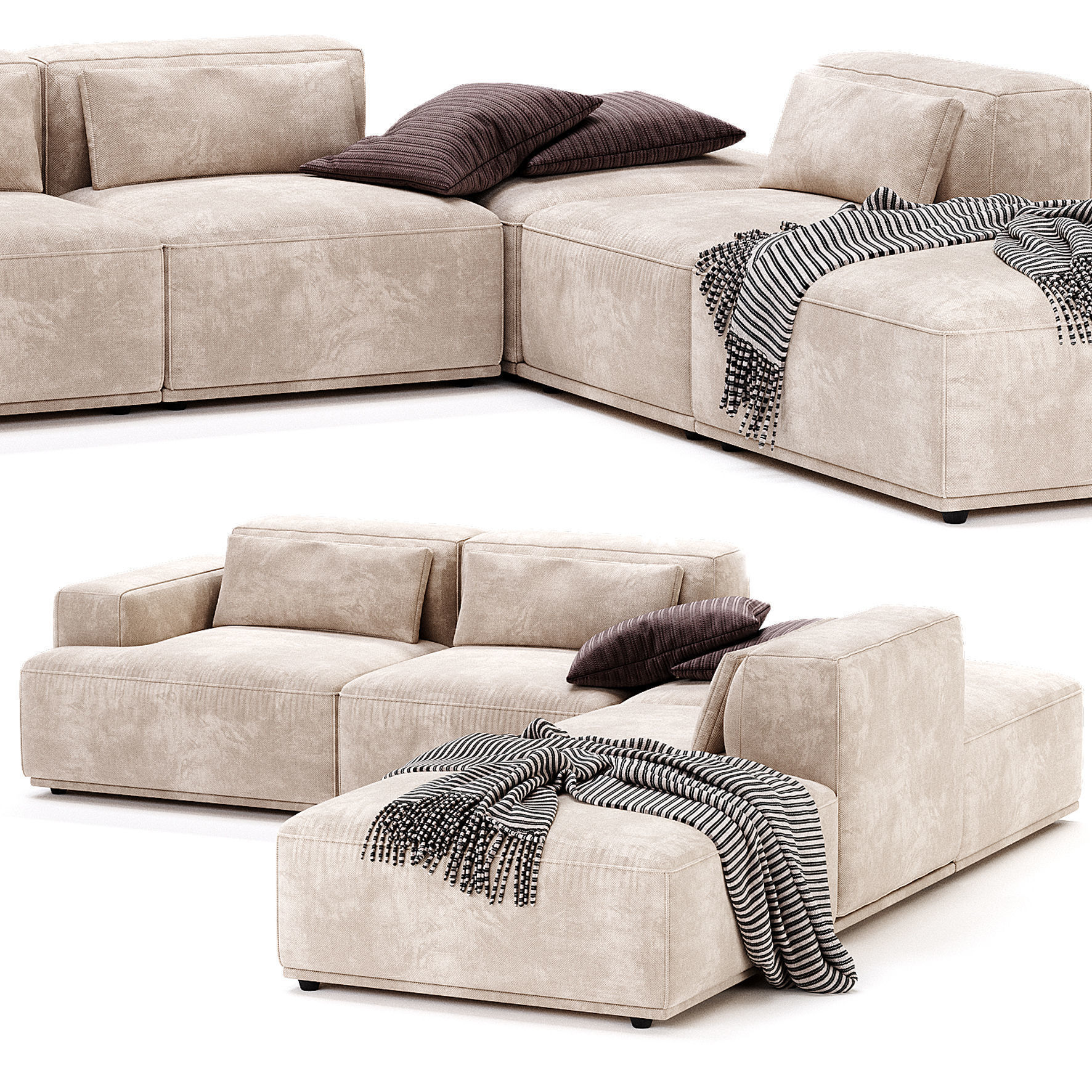 Connect Soft Modular Corner Sofa 3D model_3