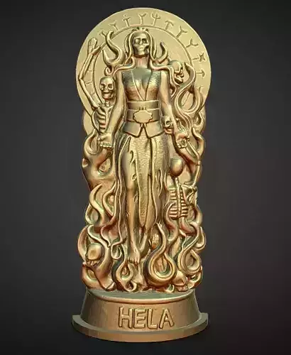 gods of asgard statue HELA 3D print model
