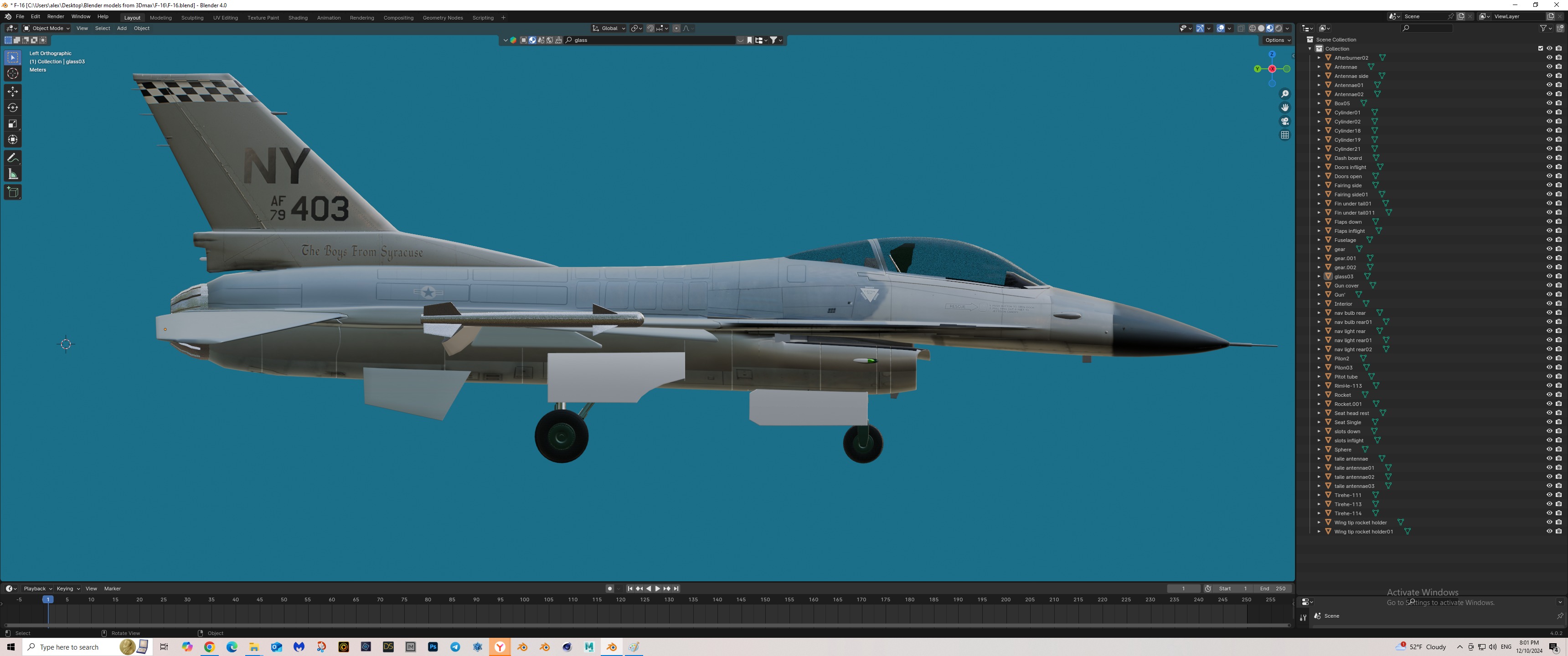 F-16 fighter jet Free 3D model_4