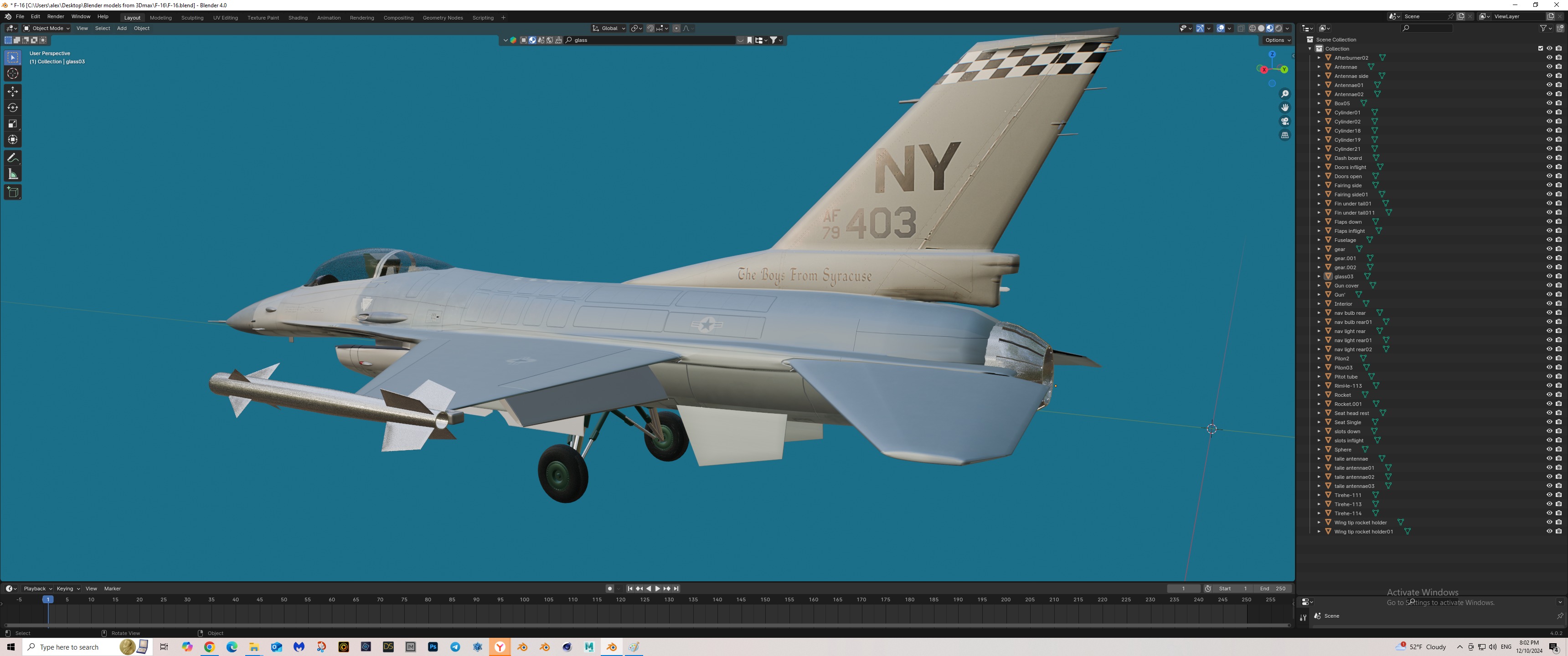 F-16 fighter jet Free 3D model_5