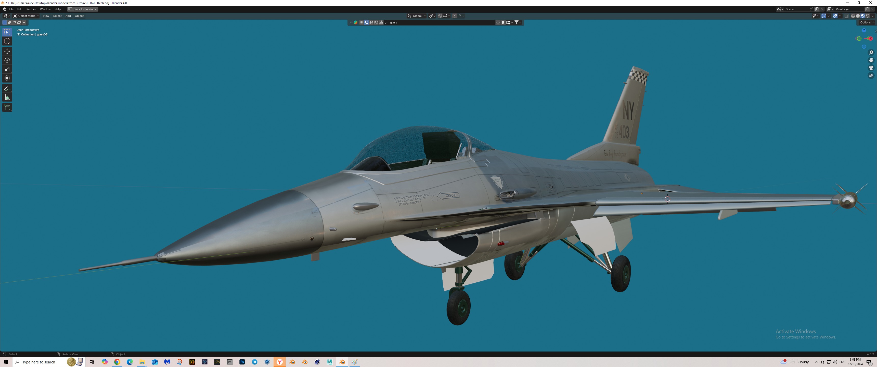 F-16 fighter jet Free 3D model_2