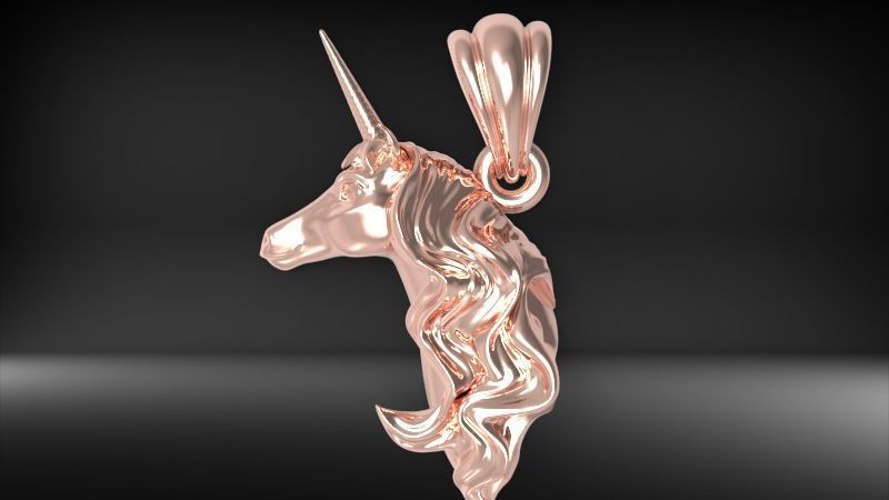Unicorn pendant 3D print model_10