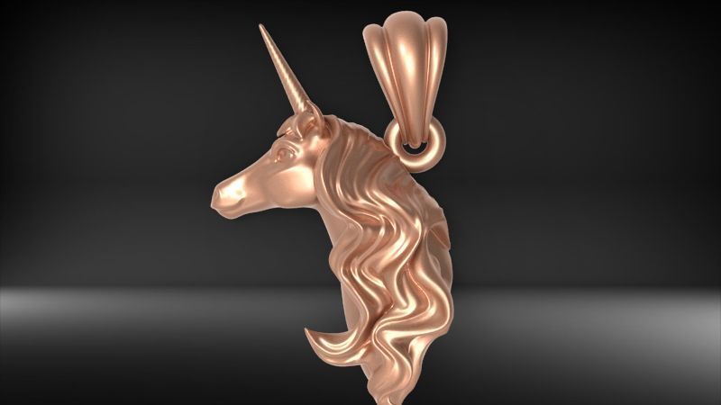 Unicorn pendant 3D print model_7