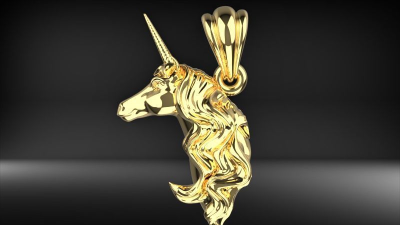 Unicorn pendant 3D print model_15