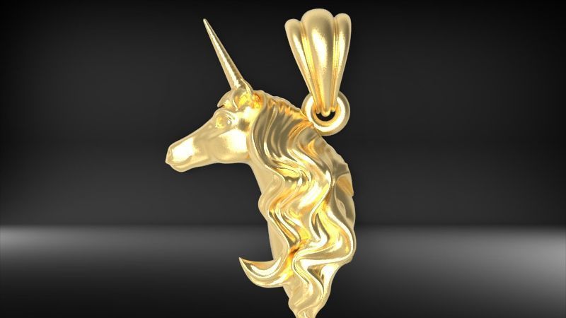 Unicorn pendant 3D print model_2
