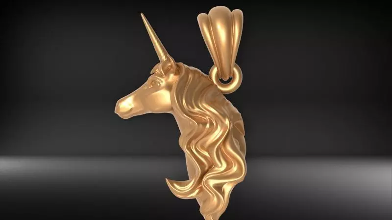 Unicorn pendant 3D print model_0