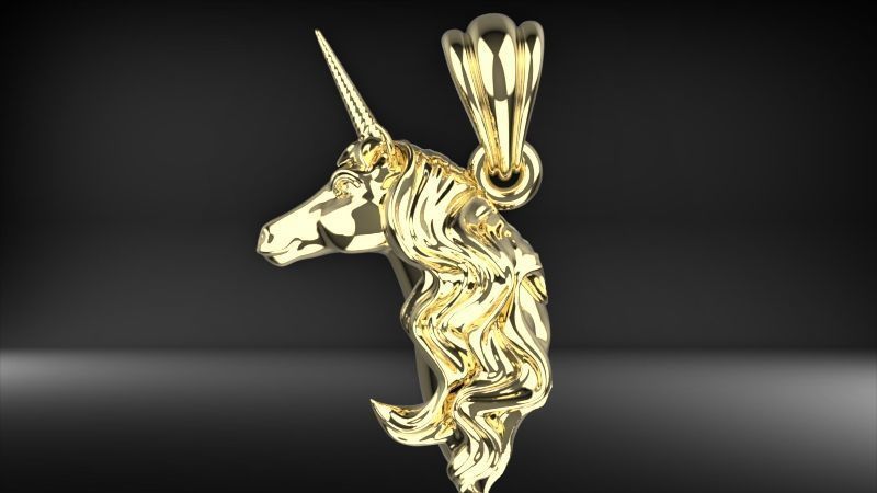 Unicorn pendant 3D print model_13