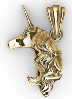 Unicorn pendant 3D print model_3