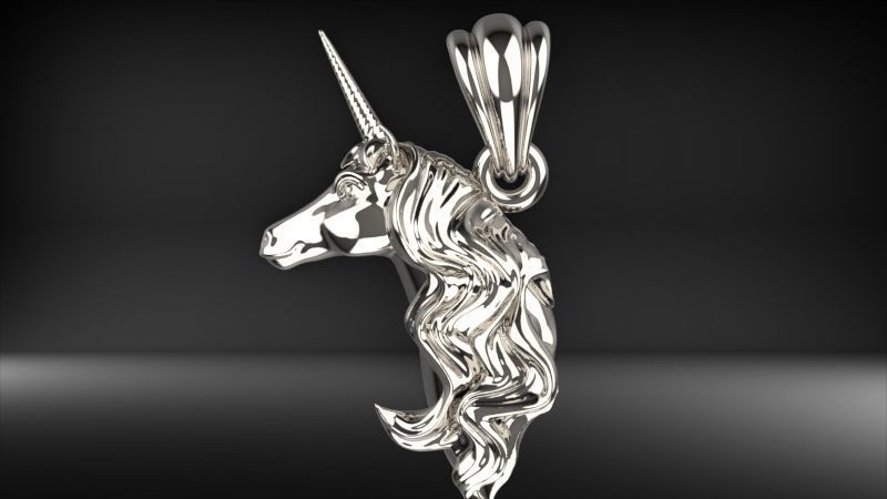 Unicorn pendant 3D print model_16
