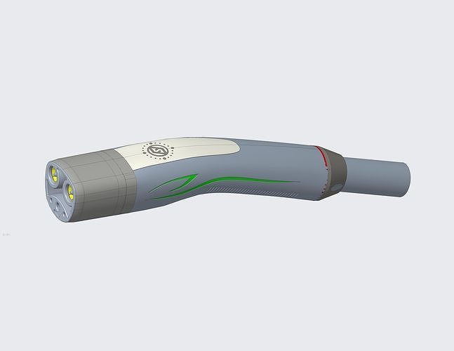 TESLA EV charging plug 3D model