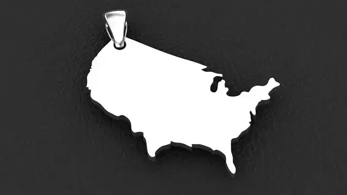 America map pendant 3D print model