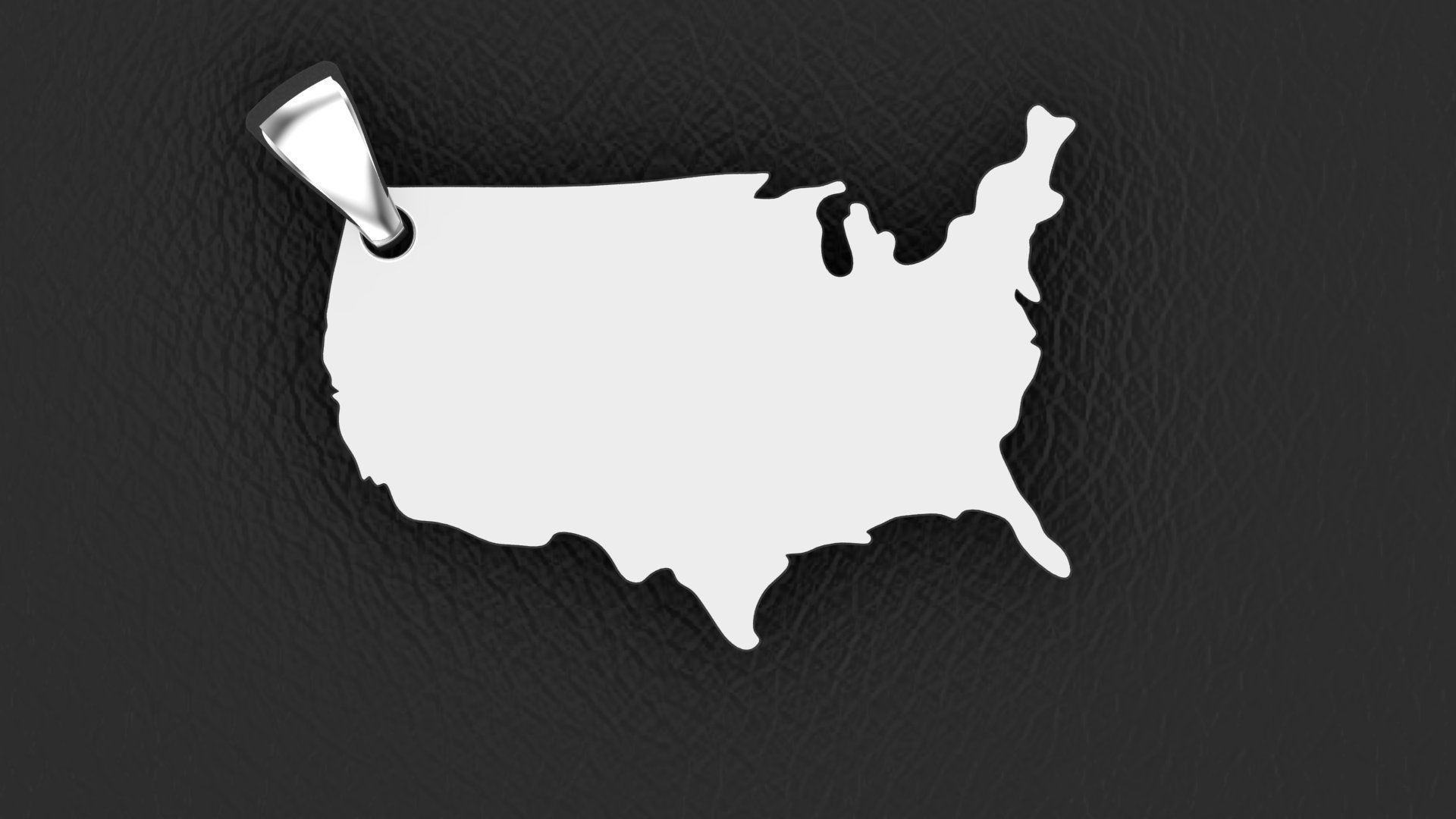 America map pendant 3D print model 3D print model_2