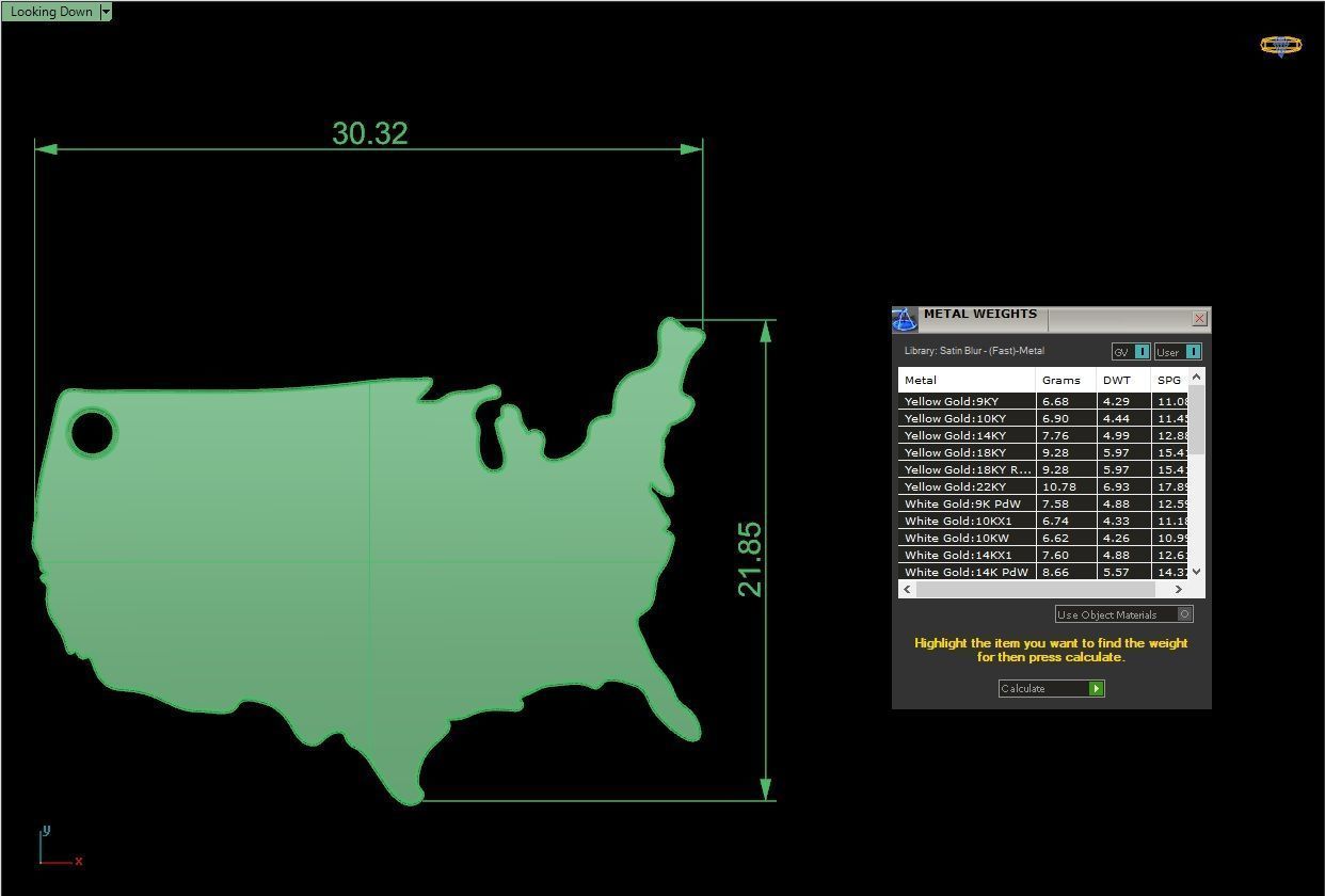 America map pendant 3D print model 3D print model_4