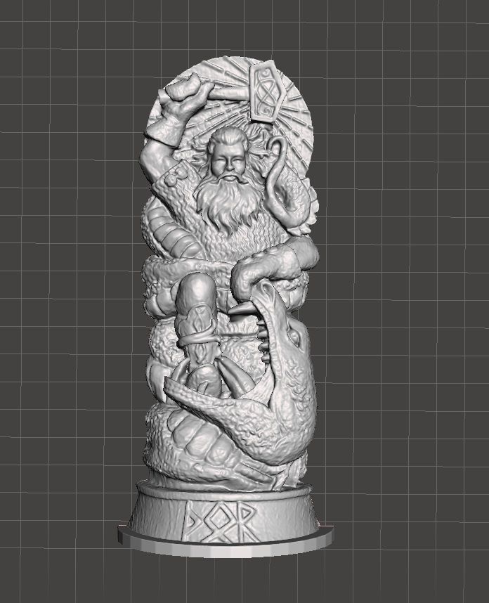 gods of asgard statue THOR 2 3D print model_5