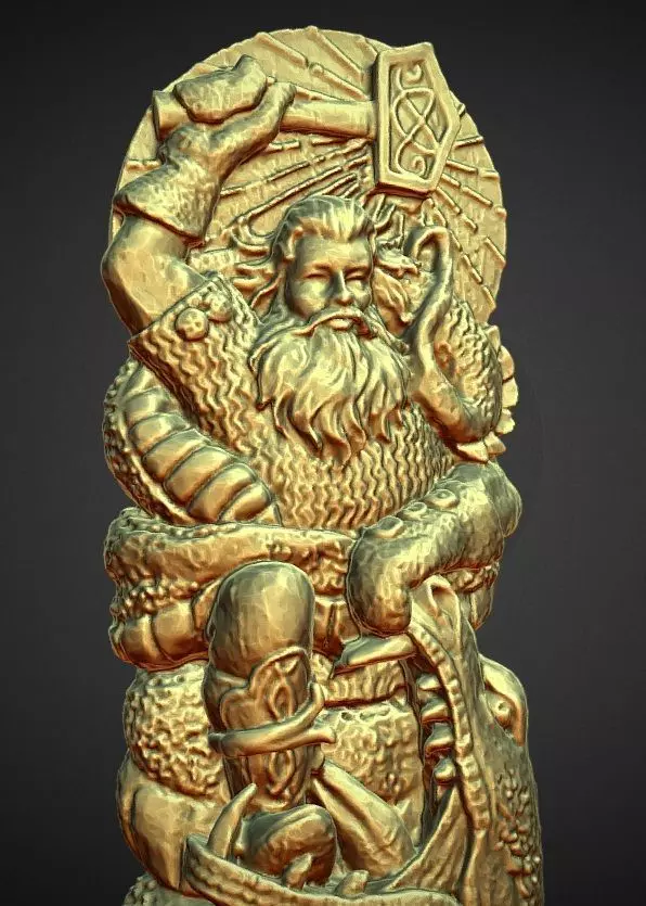 gods of asgard statue THOR 2 3D print model_0