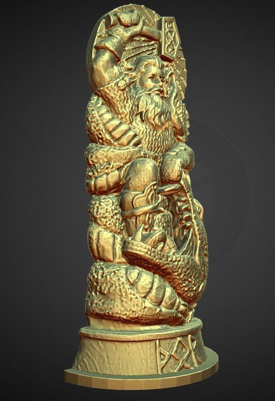 gods of asgard statue THOR 2 3D print model_3