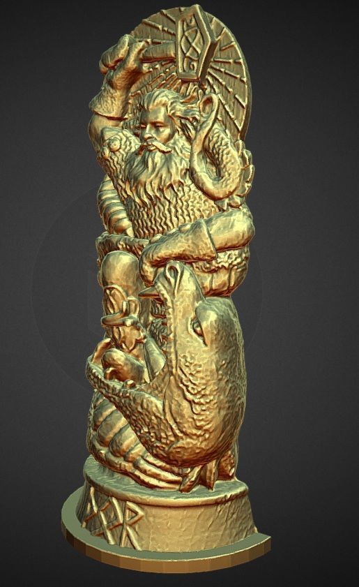 gods of asgard statue THOR 2 3D print model_4